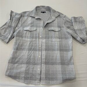 Express Gray Plaid Men's Button-Down Shirt